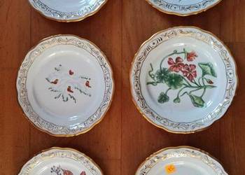 Przepiękne, ręcznie malowane owoce. Biała porcelana. 1956