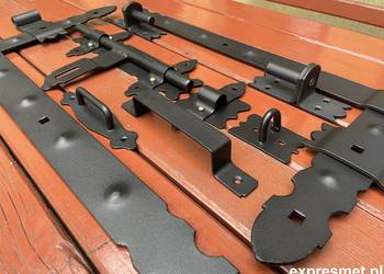 Zawias Kuty Do Drzwi Zawiasy Ozdobne 600mm 3 Elementy KLAMKA KUTA ZASUWA PL