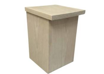 Kosz na śmieci łazienkowy biurowy pojemnik drewniany z klapą buk kolory