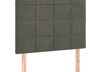 Zagłówek do łóżka z LED ciemnoszary 90x5x118/128 cm aksamit WM-3122461