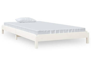 Łóżko sztaplowane białe lite drewno sosnowe 100x200 cm WM-820388
