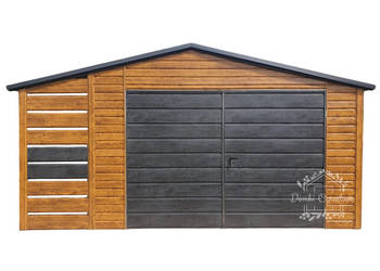 Domek Ogrodowy - Schowek - Garaż 4x5 + wiata 1x5 dach Dwuspad ID550