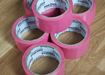 Zestaw 6 szt. Taśma Pakowa Różowa PAKOVA 48mm / 50y Nowa