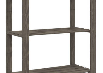 Regał z 3 półkami szary 80x38x90 cm lite drewno sosnowe WM-373386