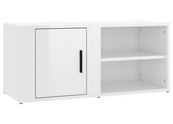 Szafka pod TV wysoki połysk biała 80x315x36 cm WM-819440