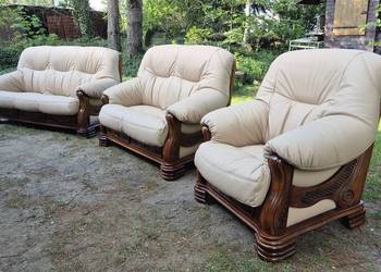 Komplet wypoczynkowy 3 2 1 Nowa skóra naturalna 100%