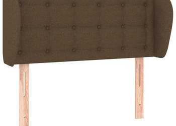 Zagłówek uszak ciemnobrązowy 83x23x78/88 cm tkanina WM-3117555