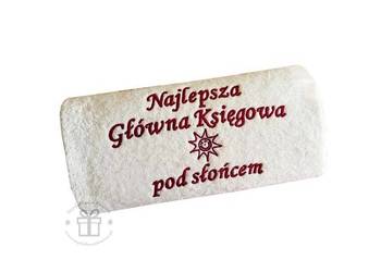 Prezent dla Księgowej na podziękowanie RĘCZNIK z napis haft
