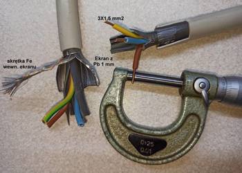 Przewód 3 X 1,5 mm2 w ekranie z ołowiu
