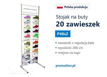Stojak ekspozycyjny na buty, sklepowy regał z półkami na obuwie P46s2