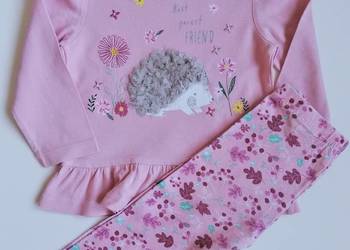 Komplet 3D styl H&M jesień Primark 80 bluzka+ legginsy