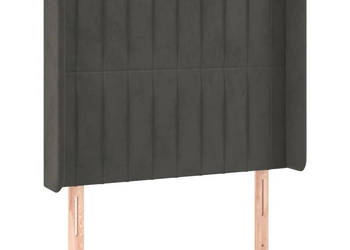 Zagłówek do łóżka z LED ciemnoszary 93x16x118/128 cm aksamit WM-3124323