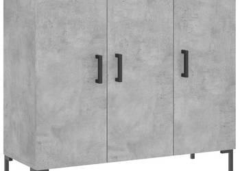 Szafka szarość betonu 90x34x80 cm materiał drewnopochodny WM-828112