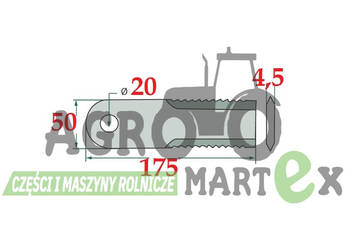 84068444, Z103205, Z103376, Z105500 NÓŻ SIECZKARNI 175x50x4,5 fi20 CNH