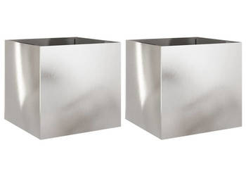 Donice 2 szt. srebrne 49x47x46 cm stal nierdzewna WM-841568