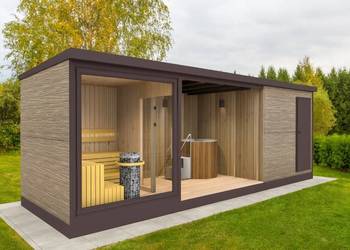 Sauna ogrodowa + wiata + pomieszczenie gospodarcze - projekt /Pszczyna