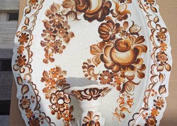 Stary porcelanowy świecznik sygnowany