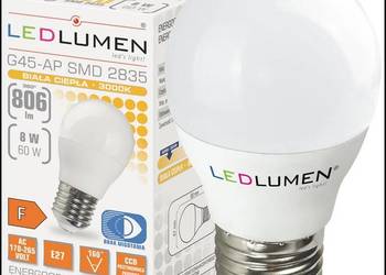 Żarówka LED LEDLUMEN E27 8W = 60W 806lm ciepła Promocja!