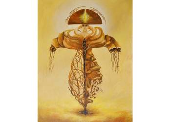 Ab imo pectore, oryginalny obraz ręcznie malowany, surrealiz