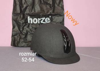 NOWY Kask jeździecki Horze Triton czarny z workiem - regulowany 52-54