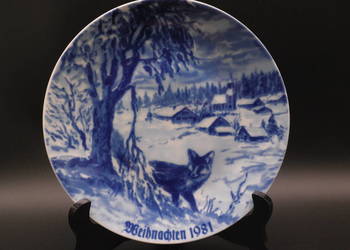Talerz kolekcjonerski z motywem bożonarodzeniowym z 1981r. Lichte Porzellan