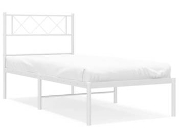 Łóżko Metalowe Białe Rama Łóżka Ze Stelażem Biała 80x200 cm WM-372317