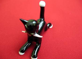 Kot - Bonifacy - figurka ze szkła w stylu Murano - 4 x 5 x 2
