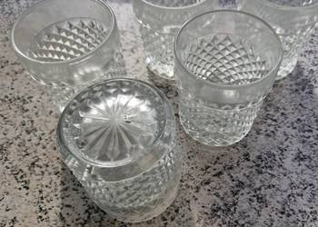 SZKLANKI 5 szt. do Whisky szkło prasowane lata 60-70 PRL-u vintage stare