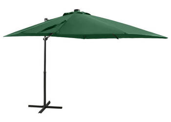 Parasol wiszący z LED i słupkiem zielony 250 cm WM-312321