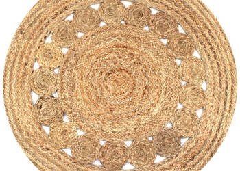 Dywan pleciony z juty 90 cm okrągły WM-245342