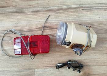 Vintage lampy rowerowe SANYO + TALMU Suomi Finland retro komlet przód i tył