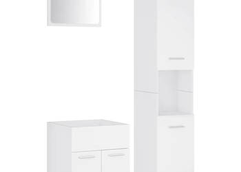 Zestaw mebli łazienkowych biały płyta wiórowa WM-3070946