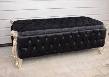 Czarna Stylowa Pufa Siedzisko Wiatrołap - Szafa na Buty Skrzynia