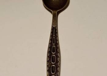 Łyżeczka radziecka melchiorowa srebrzona „50 K” – vintage, patynowana