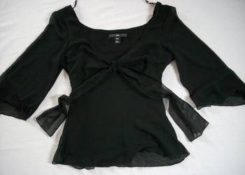 H&M Zwiewna Podwójna Bluzka Dekolt Wizyta 34 36