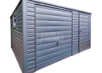 Garaż blaszany 4,5x4m - Brama uchylna - drzwi - 2x okno GP420