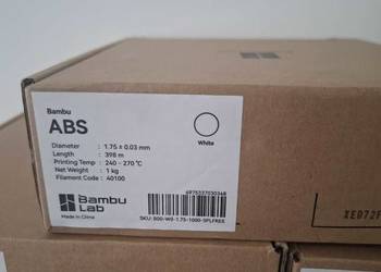 Filament bambu lab ABS biały/white