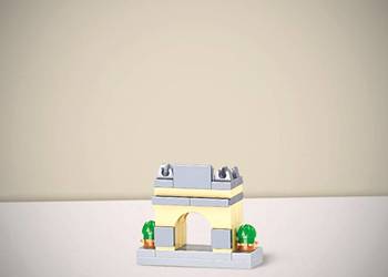 Nowy Zestaw Klocków Budynek Brama Brandenburska 23 Elementów w Pudełku