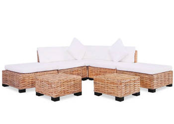 Zestaw wypoczynkowy 18 elementów naturalny rattan WM-244624