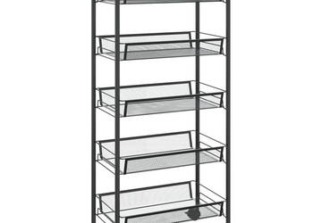 5-poziomowy wózek kuchenny czarny 46x26x105 cm żelazo WM-336328