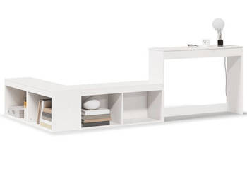 Szafka nocna z biurkiem biała 232x122x75 cm drewno sosnowe WM-855751