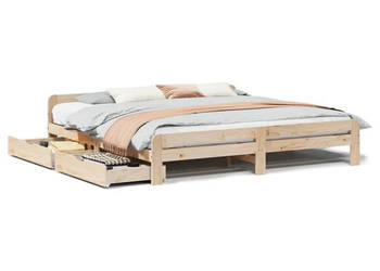 Rama łóżka bez materaca lite drewno sosnowe 200x200 cm WM-3309026