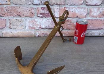 Marynistyka żeglarstwo duża mosiężna kotwica admiralicji mosiężny bibelot