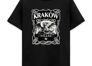 Koszulka młodzieżowa KRAKÓW Smok średniowieczna rycina Polska