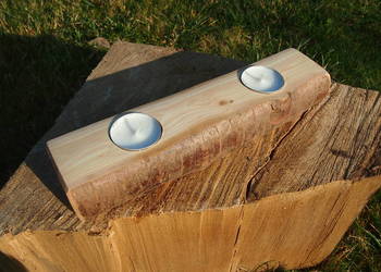 Świecznik drewniany tealight leżący