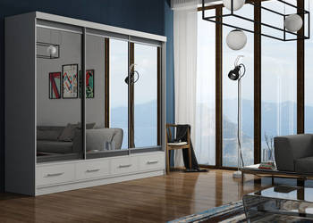 MARGO 250 SZAFA, GARDEROBA z lustrem i szufladami