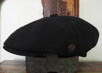Kaszkiet Męski - Gazeciarz - Klasyczny - Bawełna - Czerń - Uniwersalny