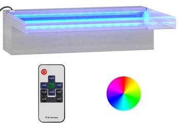 Wylewka do wodospadu z RGB LED stal nierdzewna 30 cm WM-151408