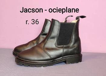 Zimowe skórzane sztyblety Jacson - ocieplane - rozmiar 36