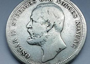 SZWECJA-2 KORONY-1900 r SREBRO (0,800) OSCCAR || -ŁADNA